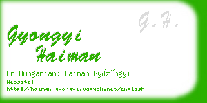 gyongyi haiman business card